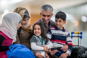 arab family traveling